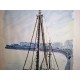 Aquarelle par jean Leroy le Port de B oulogne sur Mer