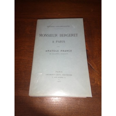 Monsieur Bergeret à Paris par Anatole France