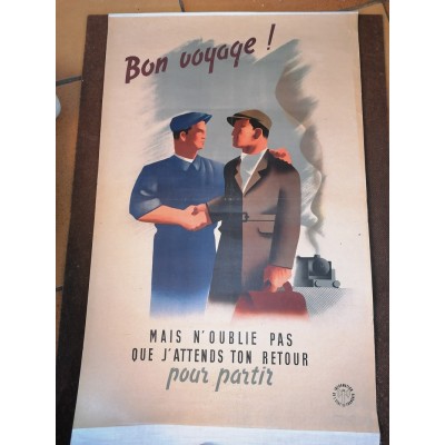 Affiche de propagande de la 2ème guerre Mondiale intitulée "Bon Voyage"