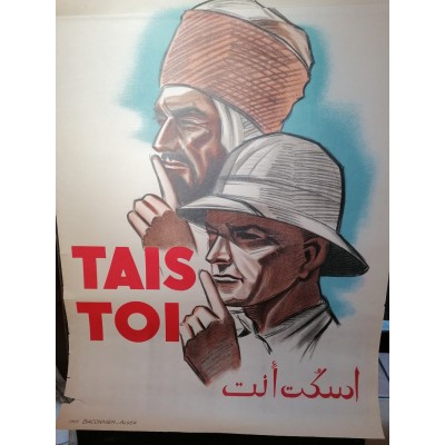 Affiche de guerre de la 2ème guerre Mondiale "Tais toi" Affiche de Mise en gardecontre l'espionnage