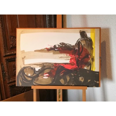 Lithographie authentique estampe par Massada ou Raymond Moretti Art abstrait