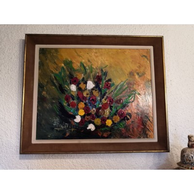 Huile sur toile Bouquet de fleurs