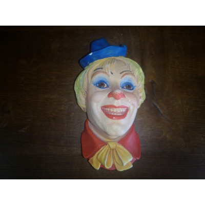 Clown N°6 Legend products Made in England 1985 Signé J. Wright Tête en plâtre d'un clown