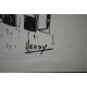 Encre de chine La RUE du clape-en-bas à Montreuil-sur-mer par jean Leroy en 1957