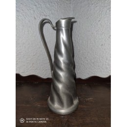 Pichet torsadé en étain ancien Norvège Handarbeide Savo Tinn