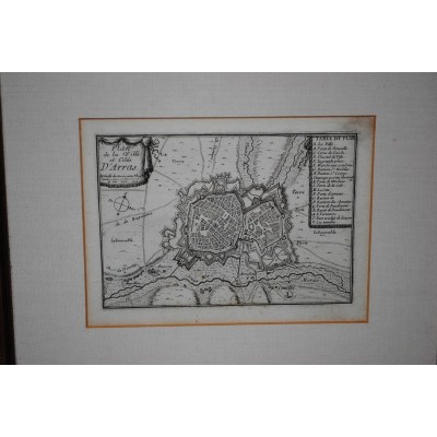 Plan de la Ville et de la Cité d'Arras Carte ancienne en Vieux Français