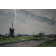 Aquarelle Moulin Vers Alblasserdam Hollande par georges Prestat (1911-1994)