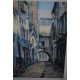 Eau forte aquatinte en couleurs  Ruelle du Vieux Paris Signée Baron marcel Julien (1872-1956)