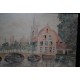 Aquarelle Balade sur un canal d'une Ville du Nord