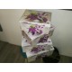 4 boîtes rectangulaires de rangement à décor lilas