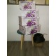 4 boîtes rectangulaires de rangement à décor lilas