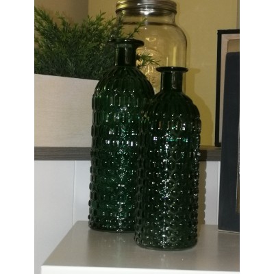 Vases soliflores en forme de bouteille vert