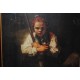 Impression collée sur isorel Une fille avec un balai 1651 par Rembrandt Van Rijn
