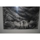 Lithographie par Roger Marage Epreuve d'Artiste 1951 Signée Paysage de Montagne