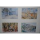 4 cartes postales anciennes encadrées Représentant la Corse Dessins par annick Fiaschi