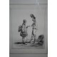 Estampe par nicolas-Toussaint Charlet (1792-1895) L'arrivée du conscrit Planche N°4 de la suite Fantaisies