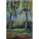 Huile sur toile Paysage Arbres signée monogrammée en BAS à DROITE HV, soit Henri Victor soit Henri Van Wynsberghe (1929-2018)