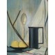 Huile sur bois coupelle de fruits nature morte