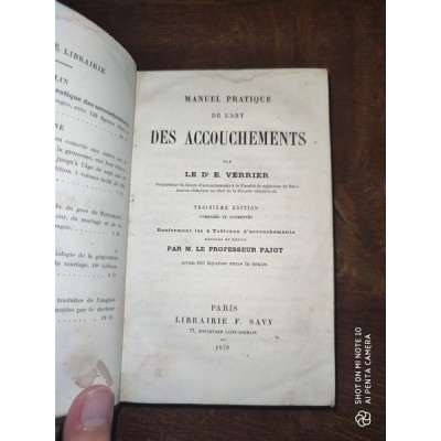 Manuel pratique de l'Art des Accouchements par le Dr E. Verrier