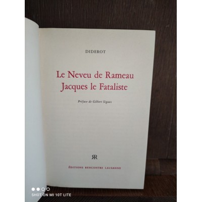 Le Neveu de Rameau et Jacques le Fataliste par Diderot