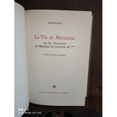 La Vie de Marianne ou les Aventures de Madame  la Comtesse de ...   Par Marivaux