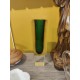 Vase soliflore sommerso Murano de forme tronconique Vert et jaune