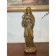 Très belle et GRANDE sculpture de la Vierge à l'enfant à patine dorée