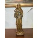 Très belle et GRANDE sculpture de la Vierge à l'enfant à patine dorée
