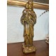 Très belle et GRANDE sculpture de la Vierge à l'enfant à patine dorée
