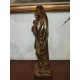 Très belle et GRANDE sculpture de la Vierge à l'enfant à patine dorée
