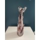 Vase magnifique en verre soufflé fuselé et bicolore