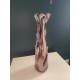 Vase magnifique en verre soufflé fuselé et bicolore