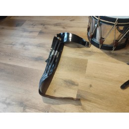 Tambour tenor militaire ancien Robert Martin Macon avec baudrier, baguette et pochette