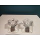 Paire de bougeoirs en cristal Autrichien Riedel Modèle Pentagone