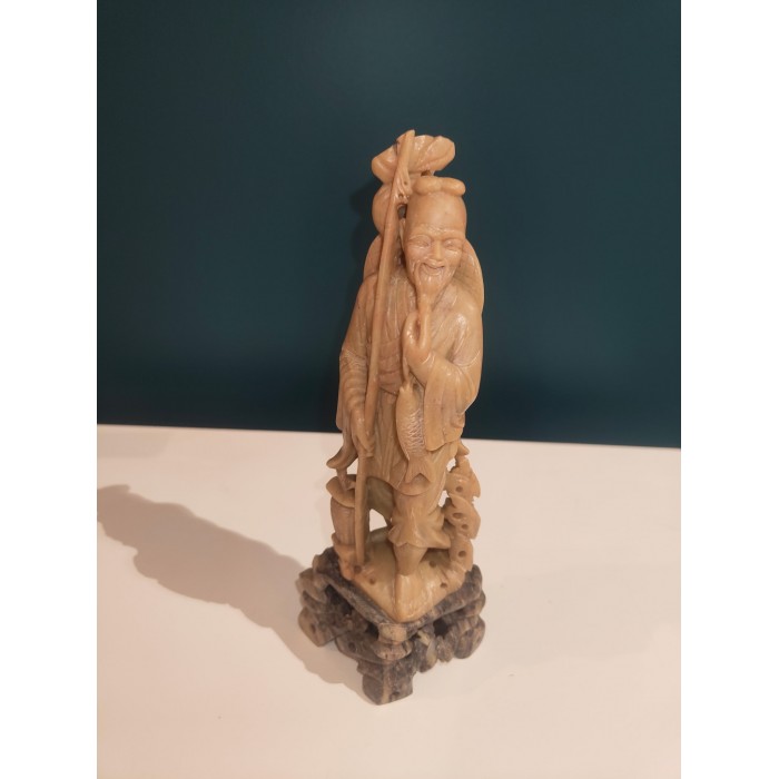 Statuette chinoise en pierre stéatite ancienne