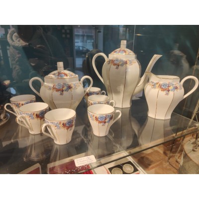 Service à café en porcelaine de Limoges Modèle unique Art déco