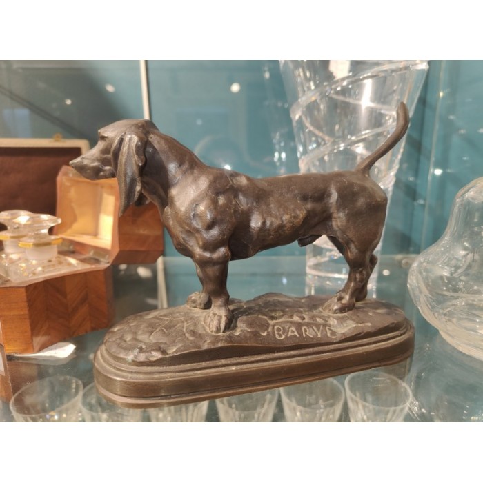 Bronze Basset N°1 par antoine louis Barye (1795-1875)