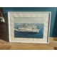 Aquarelle représentant le Bretagne bateau de croisière de la Compagnie Brittany Ferries
