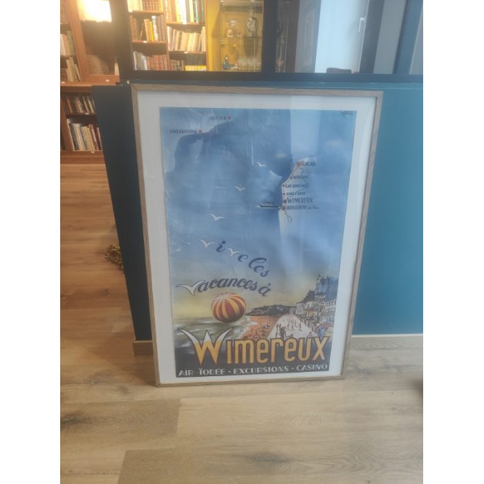 Affiche originale Vive les Vacances à Wimereux Air iodée Excursions Casino par Laszlo