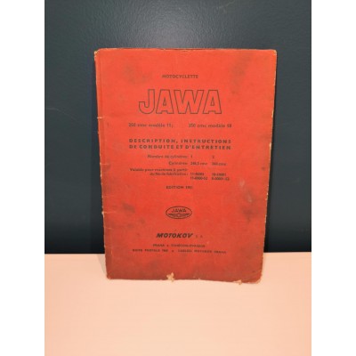 Motocyclette Jawa  Description, Instructions de Conduite et d'Entretien 250 cmc Modèle 11, 350 cmc Modèle 18