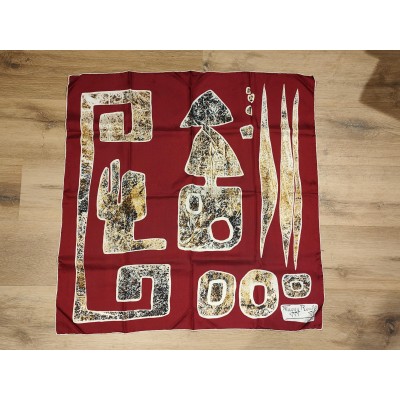 Foulard carré à motifs géométriques par Maggy Rouff Paris