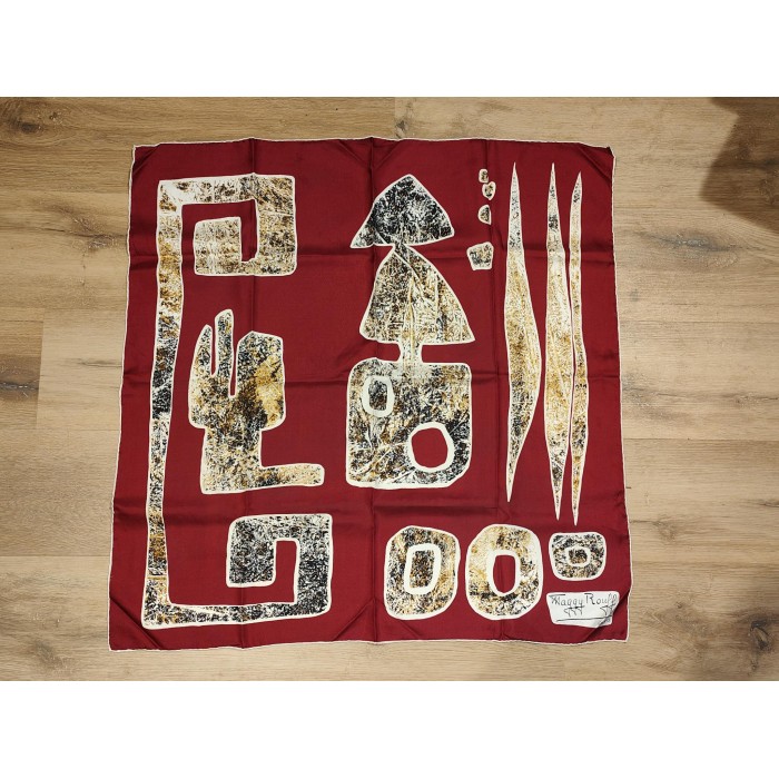 Foulard carré à motifs géométriques par Maggy Rouff Paris