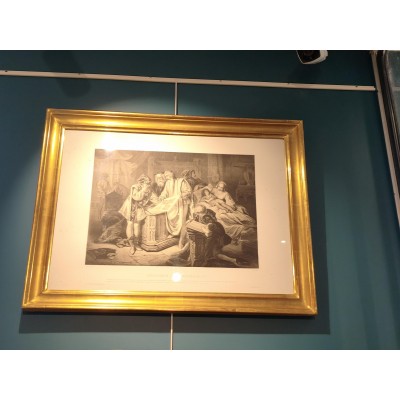 Lithographie la découverte de l'imprimerie par Becquet et Mès