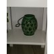 Lanterne céramique ajourée vert