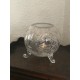 Vase boule tripode en cristal taillé