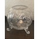 Vase boule tripode en cristal taillé