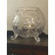 Vase boule tripode en cristal taillé