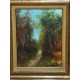 Huile sur toile peinture sous-bois de jacques michel g Dunoyer