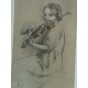 LA JEUNE VIOLONISTE PAR MAURICE DENIS (DESSIN)