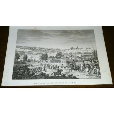 GRAVURE ANCIENNE NAPOLEON BATAILLE DE DRESDE